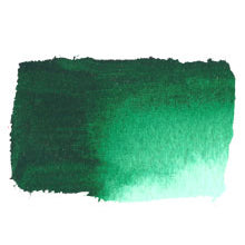 Chroma Atelier Free Flow Artists' Acrylic 250ml Phthalo Green: painted swatch of intense dark bluish green thinning to bright emerald and mint