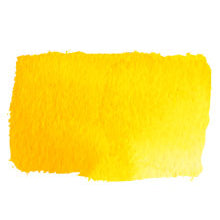 Chroma Atelier Free Flow Artists' Acrylic 250ml Arylamide Yellow Light: square painted swatch of warm sunflower yellow with golden edge