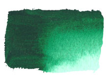 Chroma Atelier Free Flow Artists' Acrylic 60ml Phthalo Green: repeat of the painted swatch, intense dark bluish green thinning to bright emerald and mint