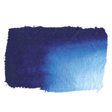 Chroma Atelier Free Flow Artists' Acrylic 60ml Phthalo Blue (Red Shade): square painted swatch of deep indigo navy opening into bright mid blue and pale sky blue