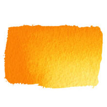 Chroma Atelier Free Flow Artists' Acrylic 60ml Arylamide Yellow Deep: square painted swatch of warm marigold orange-yellow lightening to soft apricot