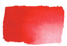 Chroma Atelier Free Flow Artists' Acrylic 60ml Pyrrole Red: repeat of the wide brushed swatch of bright warm red thinning to coral pink