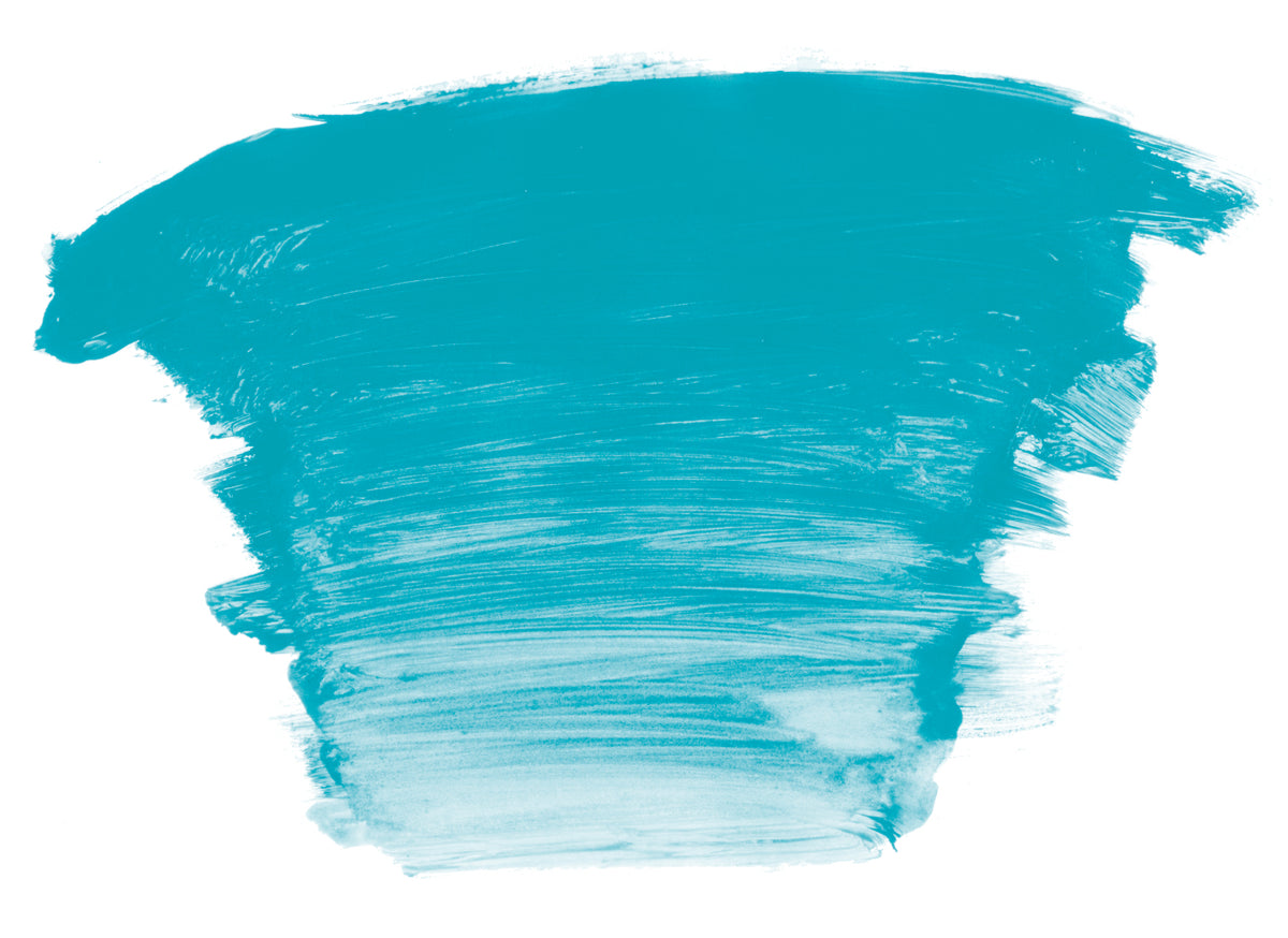 Chroma Atelier Interactive Acrylic Paint 250ml Cobalt Turquoise Light Hue: brushed swatch going from a fresh aqua turquoise to a cool mint aqua