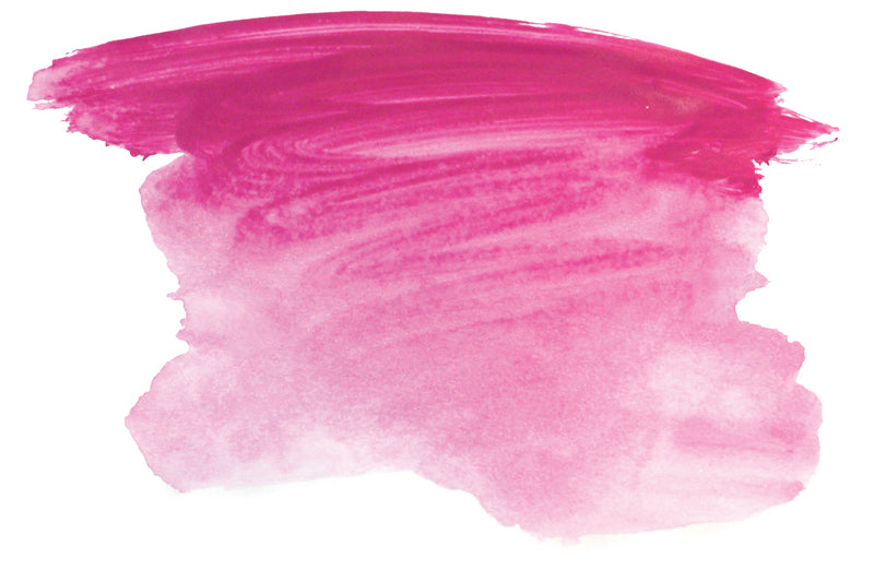 Brush-out swatch of Chroma Atelier Interactive Brilliant Magenta acrylic paint showing a vivid fuchsia that fades to a pale orchid