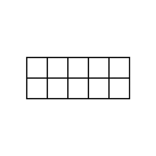 Australian Teaching Aids self-inking tens frame learning stamp with 27mm x 73mm rectangular impression area