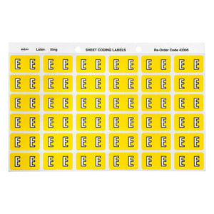 Avery Alphabetical E Side Tab Labels 43305 25x38mm 180 Pack | Smaller format for colour-coded filing system top-up