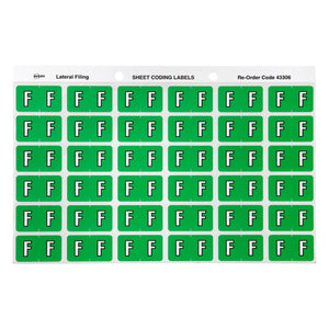 Avery Alphabetical F Side Tab Labels 43306 25x38mm 180 Pack | Smaller format for colour-coded filing system top-up