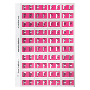 Avery Alphabetical F Side Tab Labels 44506 25x42mm 240 Pack | Larger label format for improved shelf readability in colour-coded filing