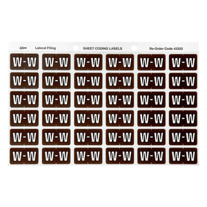 Avery Alphabetical W Side Tab Labels 43323 25x38mm 180 Pack | Smaller format for colour-coded filing system top-up