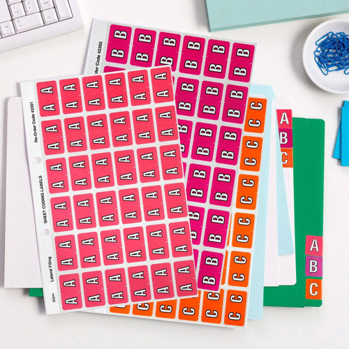 Avery Alphabetical B Side Tab Colour Coding Labels 25 x 38mm 180 Pack - image 3