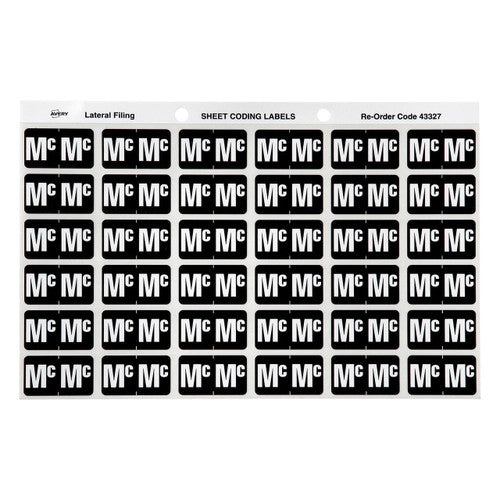 Avery Alphabetical MC Side Tab Colour Coding Labels 25 x 38mm 180 Pack - image 1