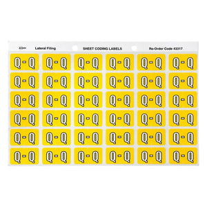 Avery Alphabetical Q Side Tab Colour Coding Labels 25 x 38mm 180 Pack - image 1