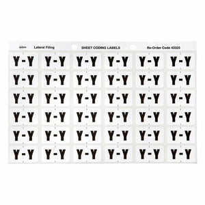Avery Alphabetical Y Side Tab Colour Coding Labels 25x38mm 180 Pack - image 1