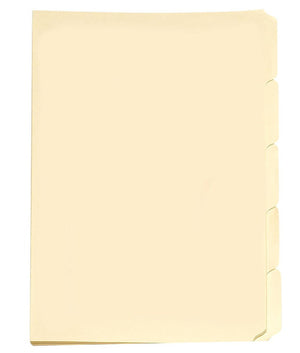 Avery Buff Tabbed Folder 81557 Foolscap 10 Sets of 5 Pack 50 | Staggered tabs for fast-access drawer filing without spreading the stack