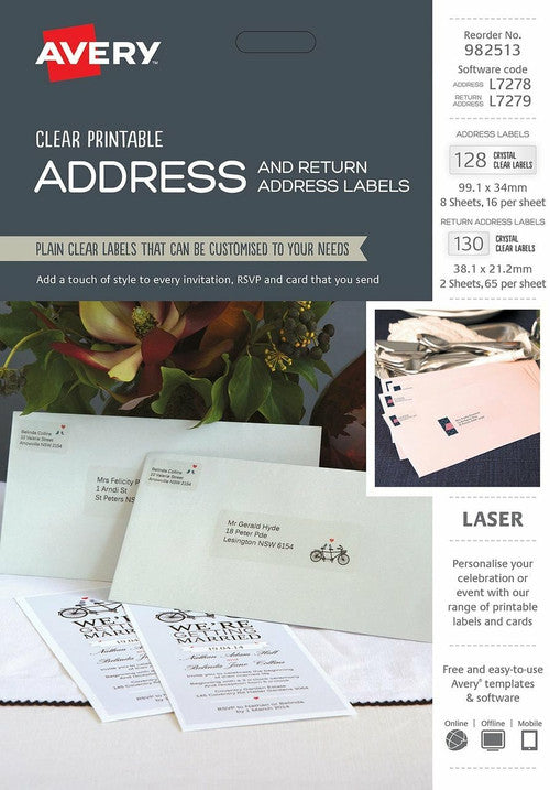 Avery Clear Address and Return Address Kit L7278 L7279 128+130 Pack - image 3