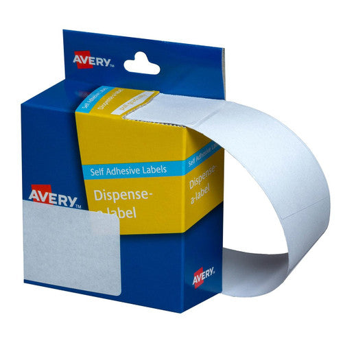 Avery White Dispenser Labels 937223 Rectangle 63x44mm Pack 150 | Large write-on dispenser label for detailed multi-line product and container ID
