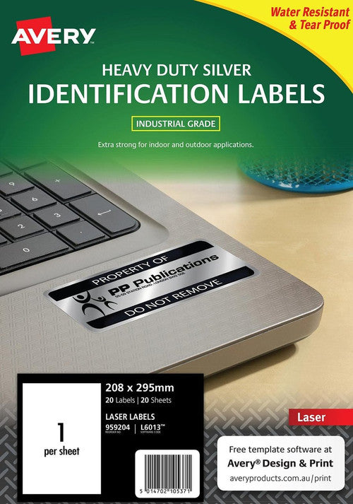Avery Durable Metallic Heavy Duty Labels L6013 199.6 x 289.1mm 20 Pack - image 3