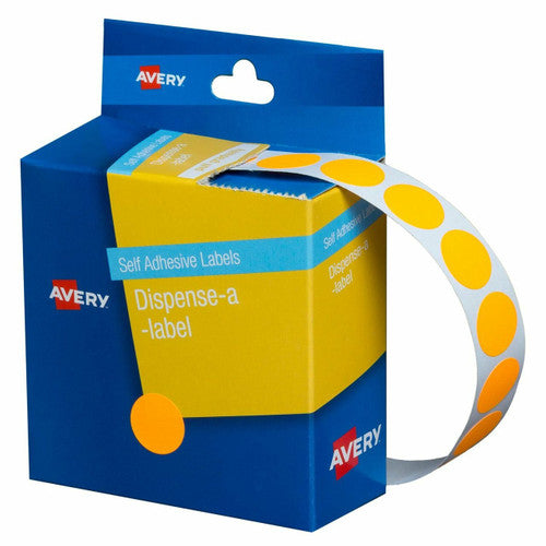 Avery Fluoro Orange Circle Dispenser Labels 14mm 700 Pack - image 1