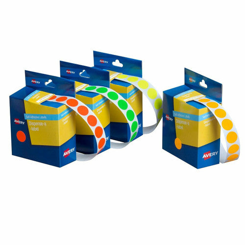 Avery Fluoro Orange Circle Dispenser Labels 14mm 700 Pack - image 3