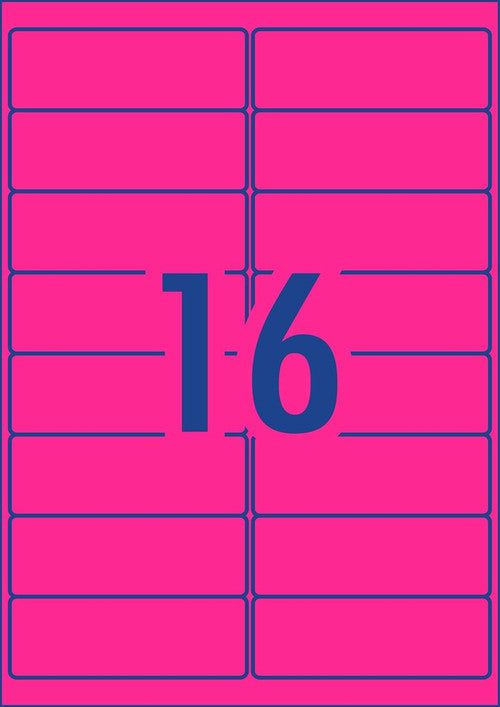 Avery Fluoro Pink Signalling Labels L7162FP 400 Pack 99.1x34mm 16UP - image 4