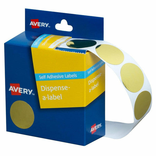 Avery Gold Circle Dispenser Labels 24mm 250 Pack - image 1
