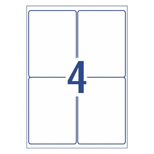 Dimension diagram of the Avery heavy duty label measuring 99.1 x 139mm for laser printing
