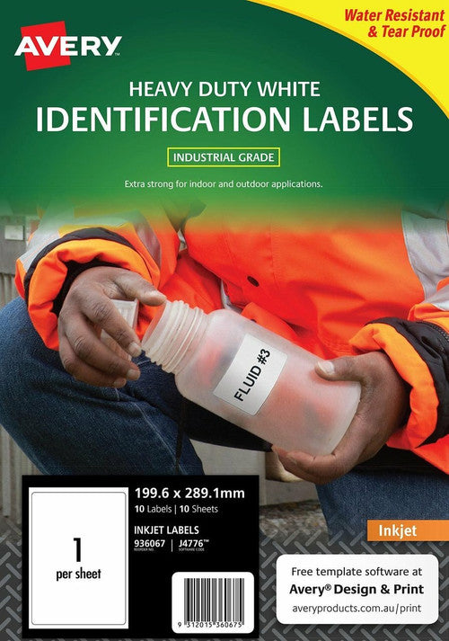 Avery J4776 Durable Heavy Duty Labels 199.6 x 289.1mm 10 Pack - image 3
