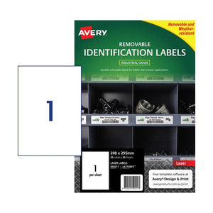 Avery L4775 Removable Heavy Duty Labels 208x295mm 20 Pack - image 1