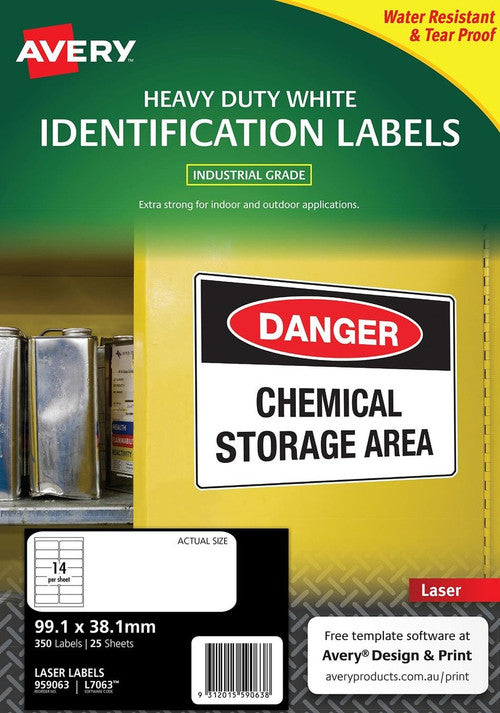 Avery L7063 Durable Heavy Duty Labels 99.1 x 38.1mm 350 Pack - image 3