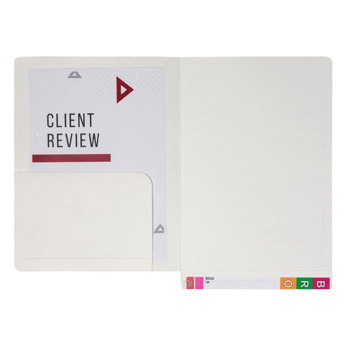 Avery Lateral Notes File 46713 Left Hand Pocket White 355x235mm Box 20 | Tubeclip fastener plus open pocket for loose inserts