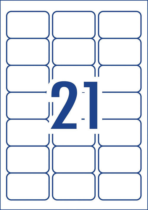 Avery Matt White Photo Quality Labels L7160CL 420 Pack 63.5 x 38.1mm 21UP - image 2