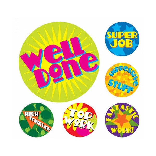 Avery Merit Stickers Bright 69607 Pack 96 | Vivid eye-catching designs for classroom achievement and positive behaviour recognition