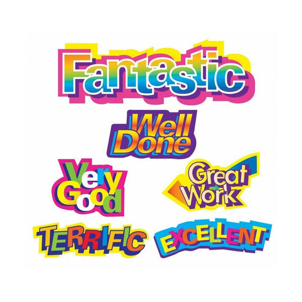 Avery Merit Stickers 69624 Caption Shaped Pack 120 | Speech-bubble reward stickers combining visual interest with printed positive messages