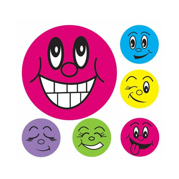 Avery Merit Stickers Mini Smiley Face 69618 13mm Assorted Colours Pack 800 | Universal reward symbol for classrooms and home learning