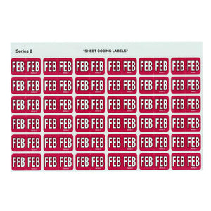 Avery Month FEB Colour Coding Labels 43402 23x38mm 180 Pack | For Q1 close and month-indexed lateral filing archives