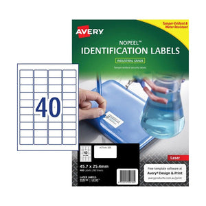 Avery No Peel Tamper-Evident Security Labels 959230 L6145 45.7x25.4mm 10 Pack 40-Up | Compact tamper-evident label for compact asset security applications
