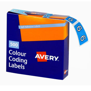 Avery Numeric 6 Side Tab Colour Coding Labels 43246 25x38mm 500 Box | For colour-coded numeric lateral filing systems