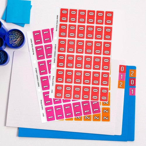 Avery Numeric 8 Side Tab Colour Coding Labels 25 x 38mm 180 Pack - image 3