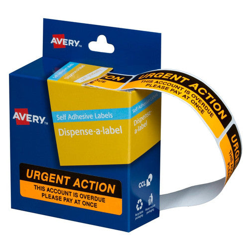 Avery Pre-Printed Dispenser Labels Urgent Action 64 x 19mm 125 Pack - image 1