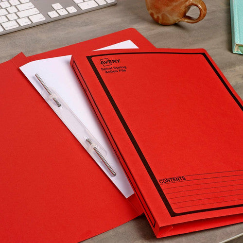 Avery Red Spiral Spring Action File Black Print Foolscap 25 Pack - image 2