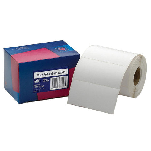 Avery White Roll Address Labels 937111 102x49mm 500 Roll | Wider format for courier labels and international address printing