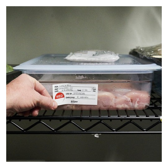 Avery 937417 shelf life removable food labels, 102 x 47mm, 500 per roll