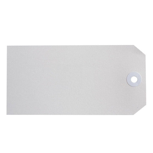 Avery 16160 Size 6 white shipping tag 134 x 67mm showing large format tag with clean white surface for maximum barcode and print contrast with reinforced metal eyelet, box of 1000