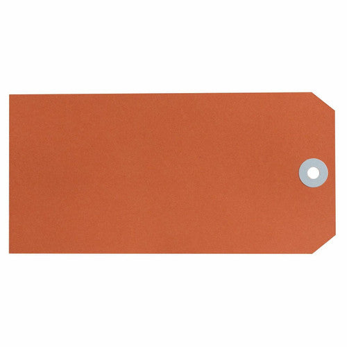 Avery 18170 Size 8 orange shipping tag 160 x 80mm showing maximum-format tag with high-visibility orange colour and reinforced metal eyelet, box of 1000 for caution and construction freight