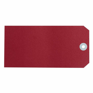 Avery 18110 Size 8 red shipping tag 160 x 80mm showing maximum-format tag with high-visibility red colour and reinforced metal eyelet, box of 1000 for urgent and hazard-coded heavy freight
