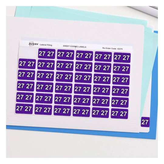 Avery 43377 colour coding side tab labels, in sheets