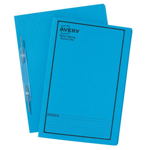 Avery Blue Spiral Spring Action File 85204 Black Print Foolscap Pack 25 | Primary colour-coded archiving for the largest matter category