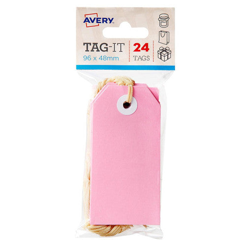 Avery Tag-It with String Size 3 Pastel Pink Pack 24 - image 1