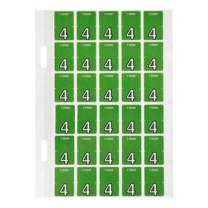 Avery Top Tab Colour Code Label 44204 Numeric 4 20x30mm 150 Pack | For colour-coded top-tab lateral filing and drawer cabinet systems