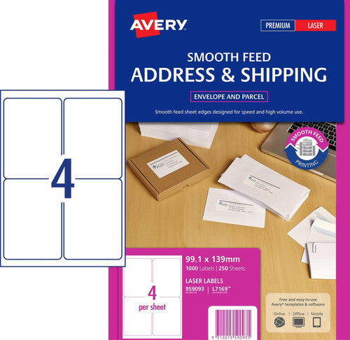 Avery TrueBlock Parcel Labels L7169 99.1x139mm 1000 Pack - image 1